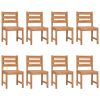 Patio Chairs 8 pcs Solid Wood Teak
