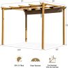 Outdoor Retractable Pergola with Heavy Duty Sunshade Cover (Teak Coated)