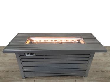 Living Source International 24" H x 54" W Steel Outdoor Fire Pit Table with Lid