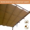 Outdoor Retractable Pergola with Heavy Duty Sunshade Cover (Teak Coated)